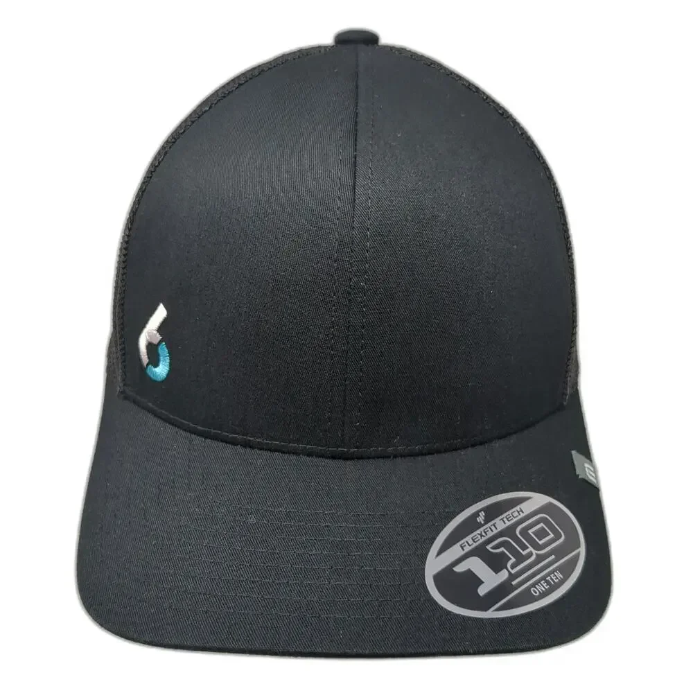 TravisMathew Trucker Hat Black One Size Mesh Snapback Flexfit 110 Curved Brim